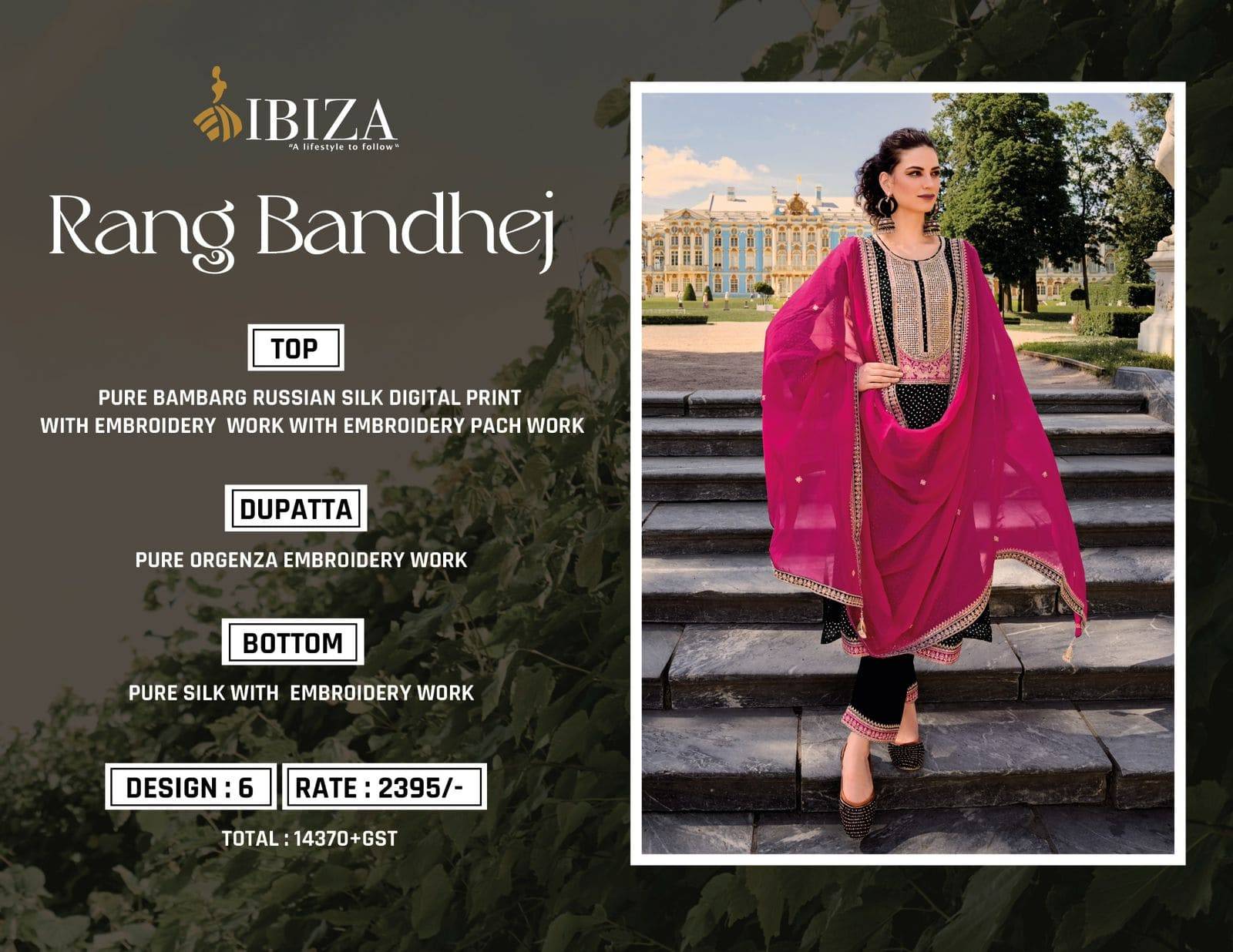 RANG BANDHEJ by Ibiza 10963 To 10968 Series Designer Festive Suits Beautiful Fancy Stylish Colorful Party Wear & Occasional Wear Digital print Dresses At Wholesale Price